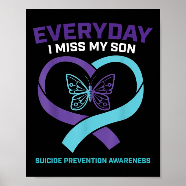 Butterfly In Loving Memory Son Suicide Prevention  Poster (Front)