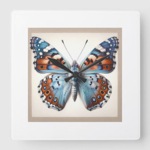 Butterfly in Natural Surroundings 040624IREF108 -  Square Wall Clock