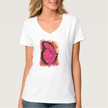Butterfly in Pink and Orange Tshirt