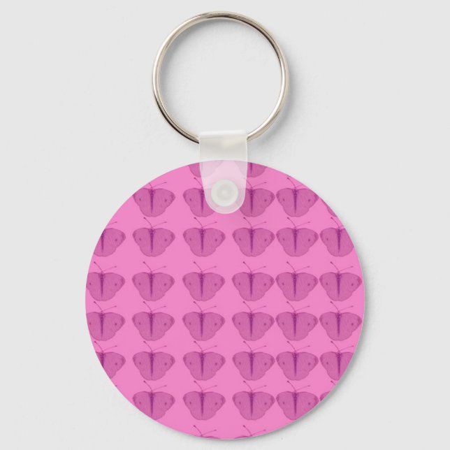 Butterfly in pink key ring (Front)