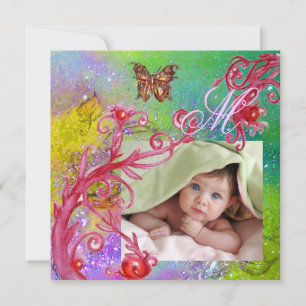 BUTTERFLY IN PURPLE, BABY SHOWER Photo Template
