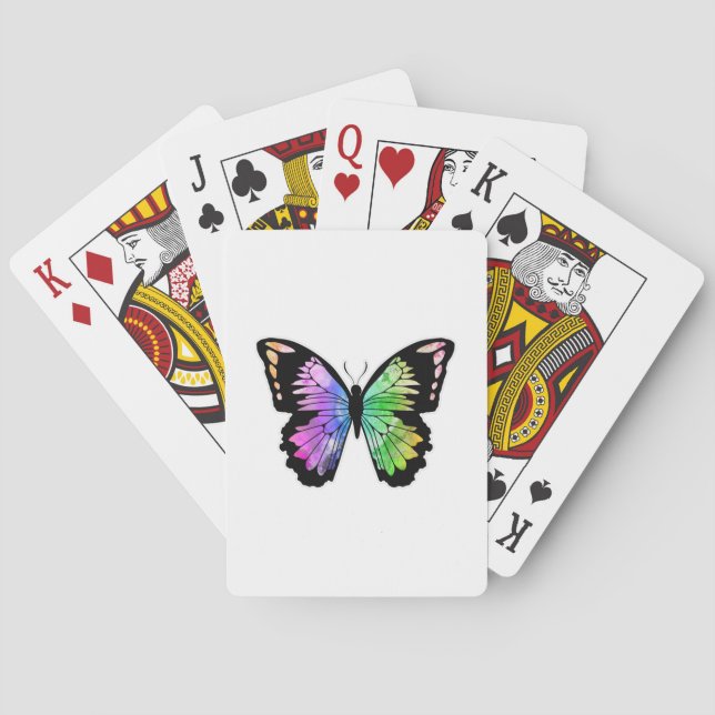 Butterfly in Rainbow Colours Playing Cards (Back)
