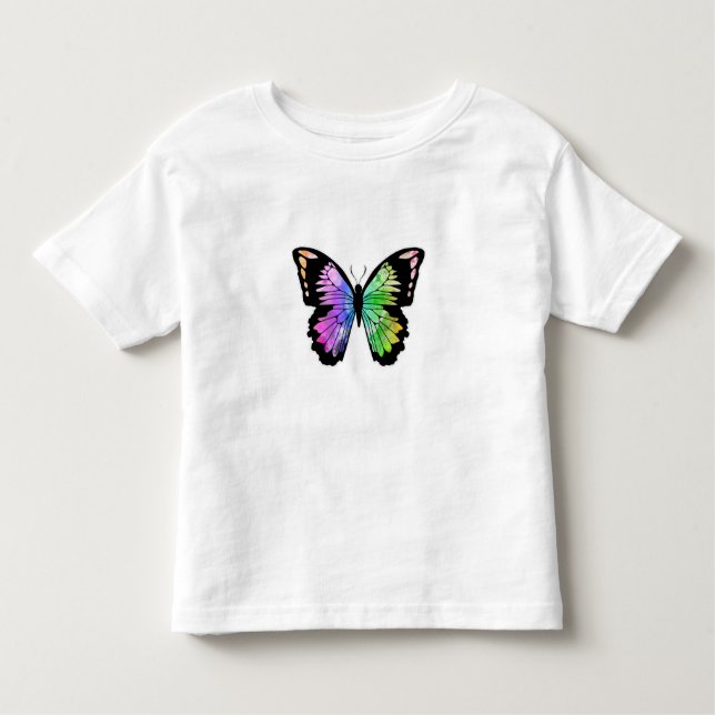 Butterfly in Rainbow Colours Toddler T-Shirt (Front)
