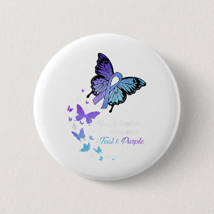 Butterfly In September Wear Teal Purple Suicide Pr 6 Cm Round Badge