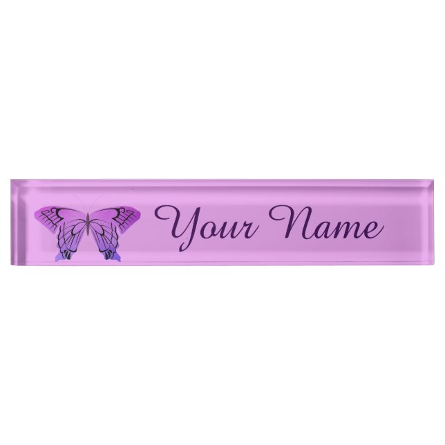 Butterfly in Shades of Purple Nameplate (Front)