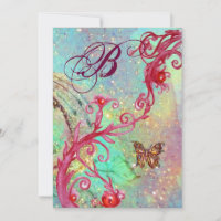 BUTTERFLY IN SPARKLES 2 Blue Wedding Monogram ,