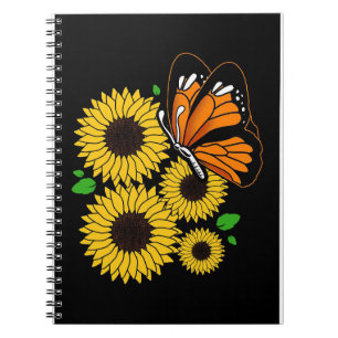 Butterfly In Sunflower Garden Notebook