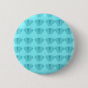 Butterfly in teal 6 cm round badge