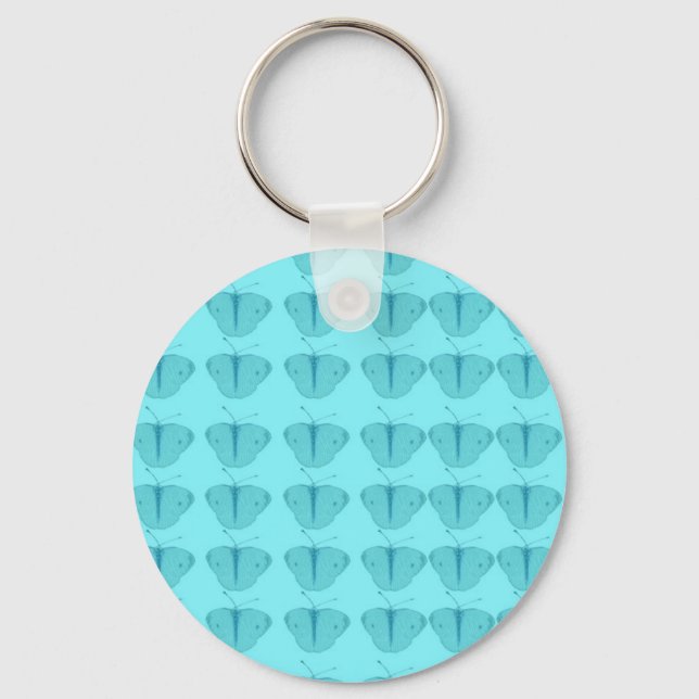 Butterfly in teal key ring (Front)