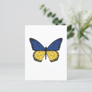 butterfly in ukrainian colors postcard