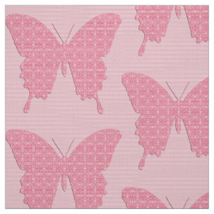 Butterfly in wallpaper print - light pink fabric