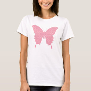 Butterfly in wallpaper print - light pink T-Shirt