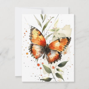 Butterfly In Watercolors Holiday Card