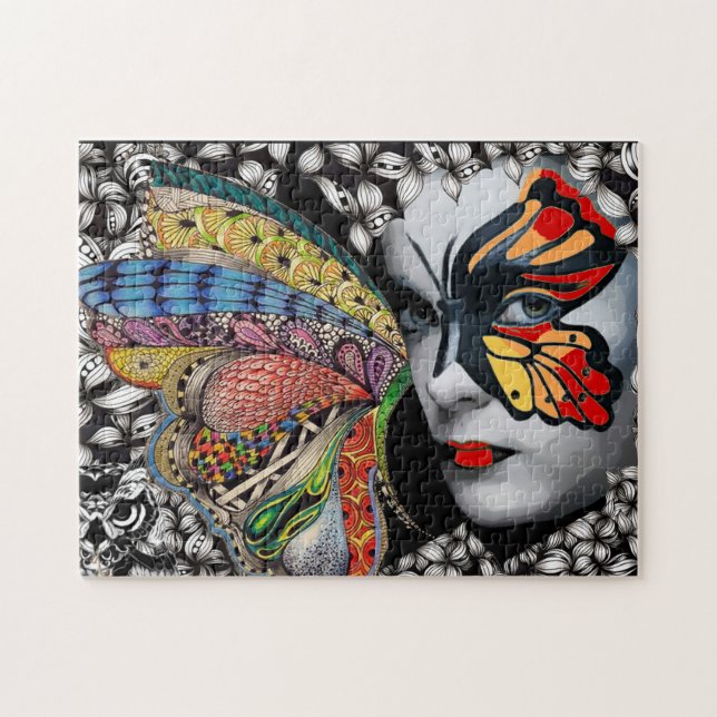 Butterfly in windows Puzzle (Horizontal)