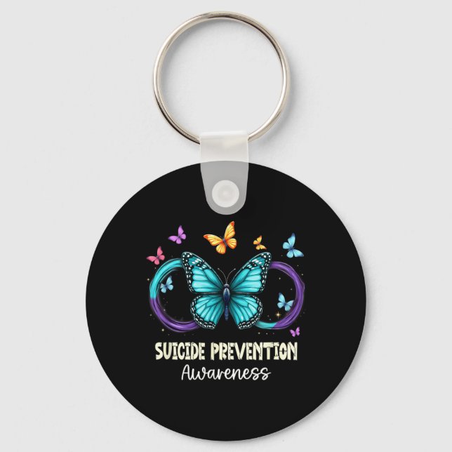 Butterfly Infinity Prevention Awareness Key Ring (Front)