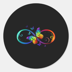 Butterfly Infinity Symbol Art Autism Awareness Neu Classic Round Sticker