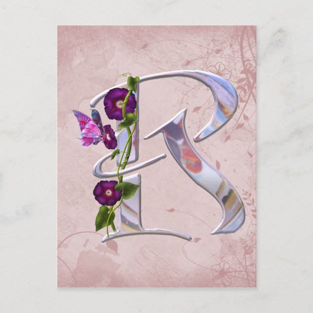 Butterfly Initial R Postcard (Front)