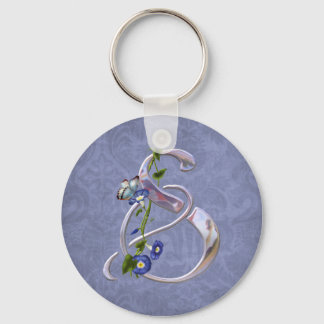 Butterfly Initial S Key Ring