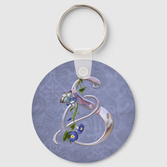 Butterfly Initial S Key Ring (Front)