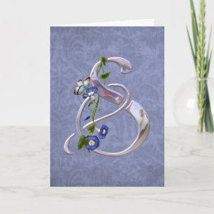 Butterfly Initial S Note Card