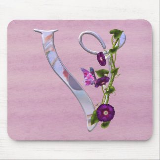 Butterfly Initial V Mouse Pad
