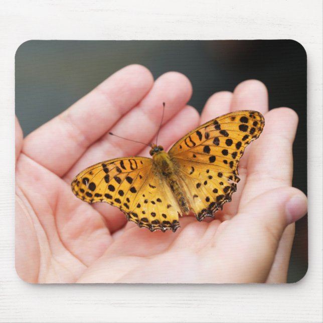 butterfly, insect, hand mouse pad (Front)