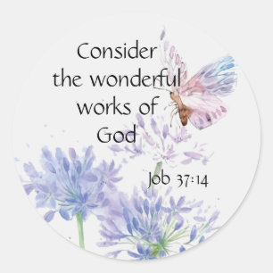 Butterfly Inspirational Quote Garden Flowers Classic Round Sticker