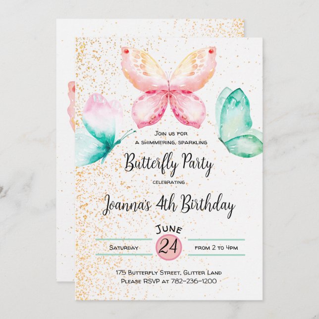 Butterfly Invitation (Front/Back)