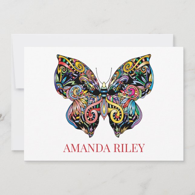 Butterfly Invitation / Personalised Notecard (Front)