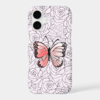 Butterfly iPhone Case with Roses - Customisable