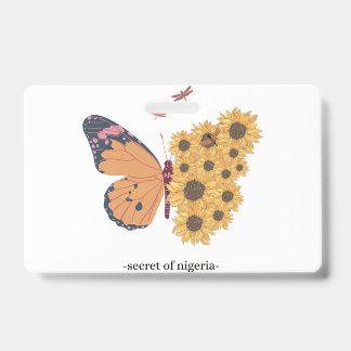 Butterfly is on Sunflower  ID Badge