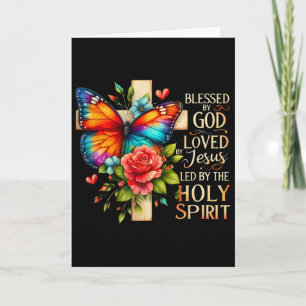 Butterfly Jesus Easter Day Blessed 1 Card