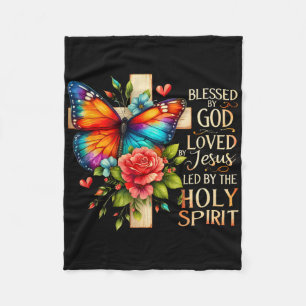 Butterfly Jesus Easter Day Blessed 1 Fleece Blanket