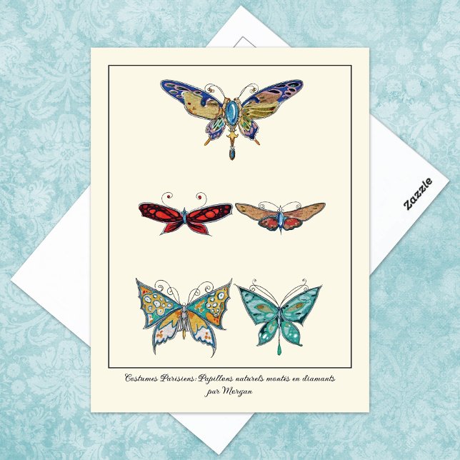 Butterfly Jewelled Ornamental Brooches Postcard (Creator Uploaded)