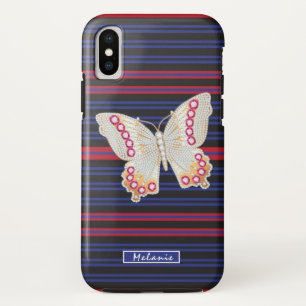 Butterfly  Jewelry  Abstract retro minimal stripes iPhone X Case
