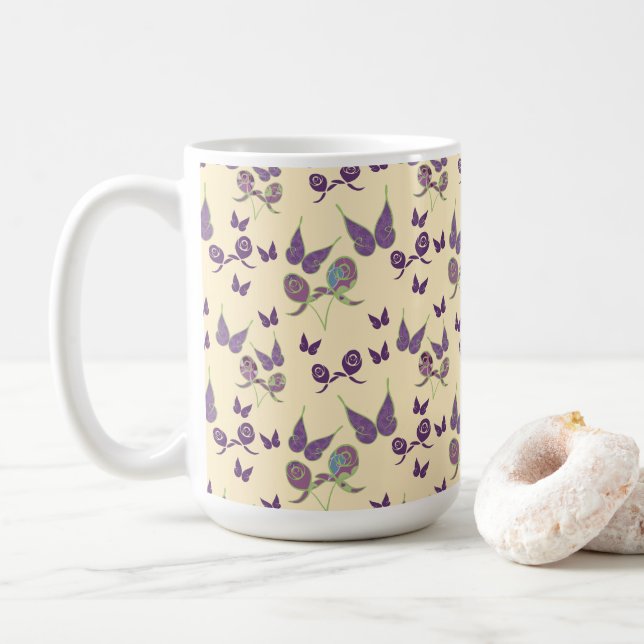 Butterfly Joy in Cream Classic Mug (With Donut)