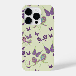 Butterfly Joy in Cream iPhone 14 Pro Case Monogram