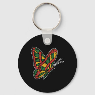 Butterfly Juneteenth Blm Black History African Ame Key Ring