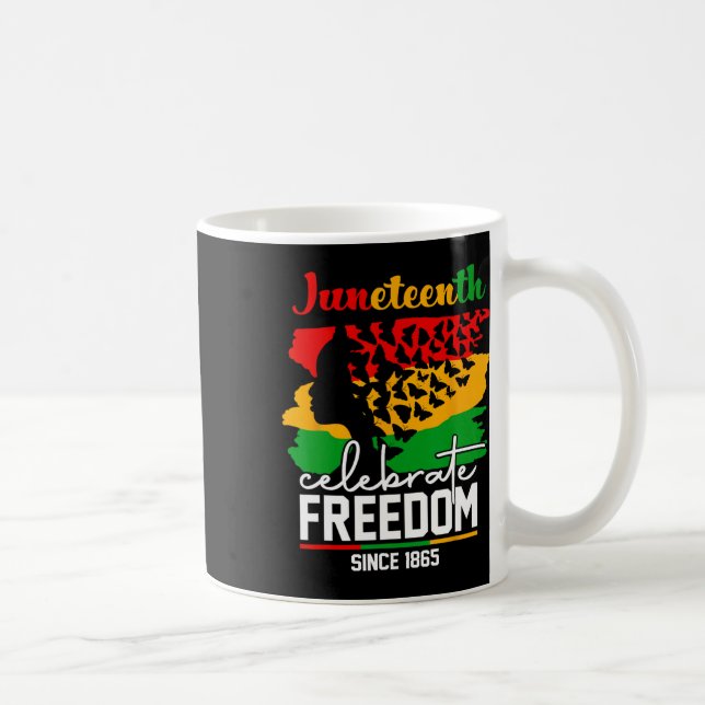 Butterfly Juneteenth Shirt African Pride Afro Blac Coffee Mug (Right)