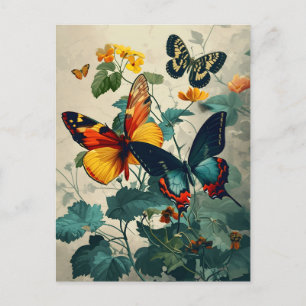 Butterfly Kaleidoscope: Vintage Postcard
