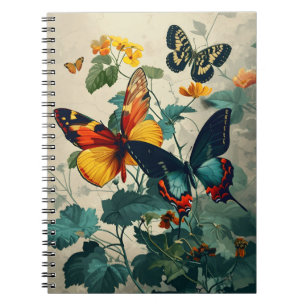 Butterfly Kaleidoscope: Vintage Postcard Notebook
