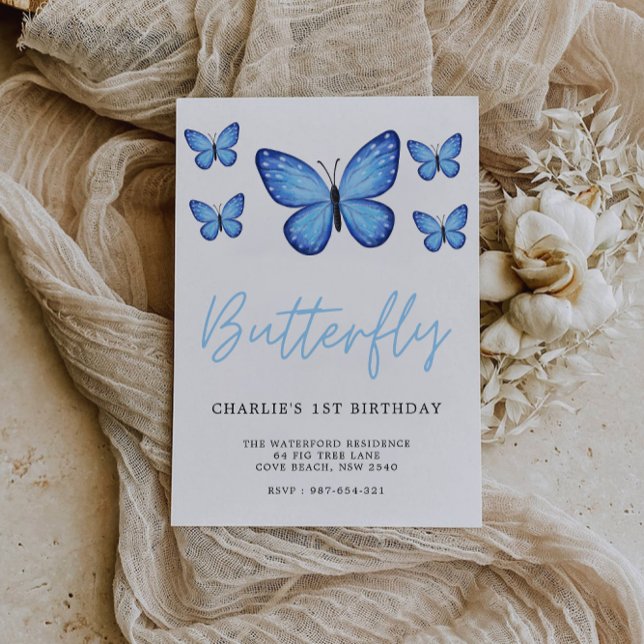 Butterfly Kids Twin 1st Birthday Invitation (Butterfly Kids Twin 1st Birthday Invitation)
