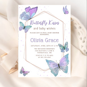 Butterfly Kisses and Baby Wishes Baby Shower Invitation