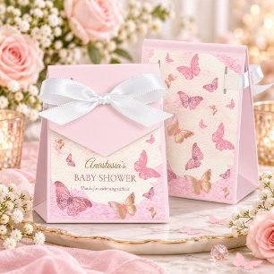 Butterfly Kisses and Baby Wishes Girl Baby Shower Favour Box