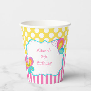 Butterfly Kisses and Birthday Wishes Party Paper Cups