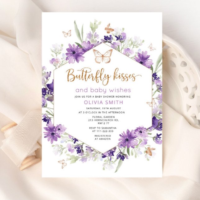 Butterfly kisses baby shower invitation (Creator Uploaded)