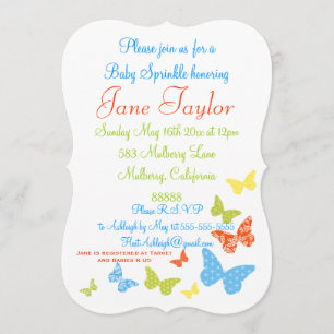 Butterfly Kisses Baby Sprinkle Invitation