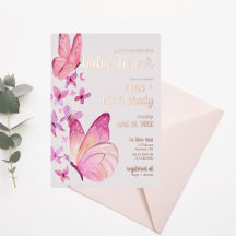 Butterfly Kisses & Baby Wishes | Baby Shower Pink