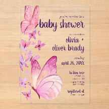 Butterfly Kisses & Baby Wishes | Baby Shower Pink