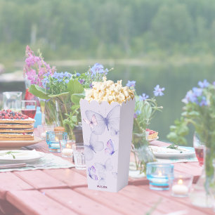 Butterfly Kisses & Baby Wishes Purple Popcorn Favour Box